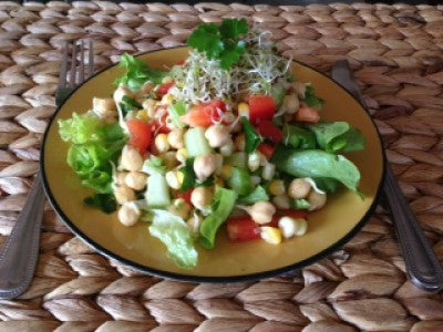 SPROUTED CHICKPEA & CORN SALAD